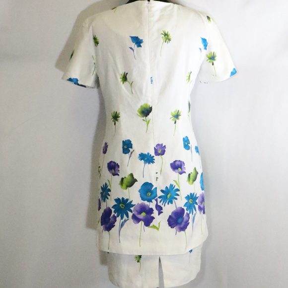 EVAN PICONE Floral Print Short Sleeve Sheath Dress Sz 8 - Picture 4 of 7